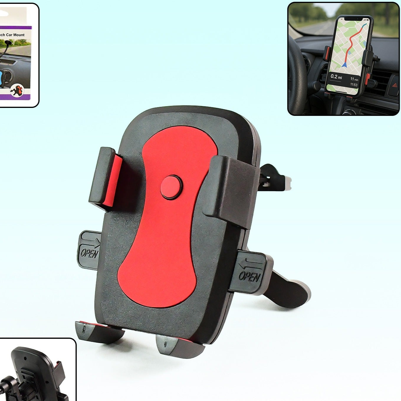 Premium Easy One Touch Car Mobile Holder Mount (1 Pc) - Happy Price - Image 1