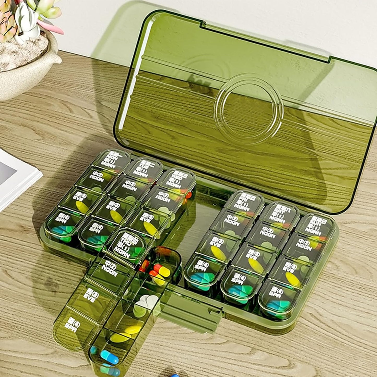Portable Weekly Pill Box Organiser Daily Pill Keeper 21 Grid Container (1 Pc) - Happy Price - Image 2