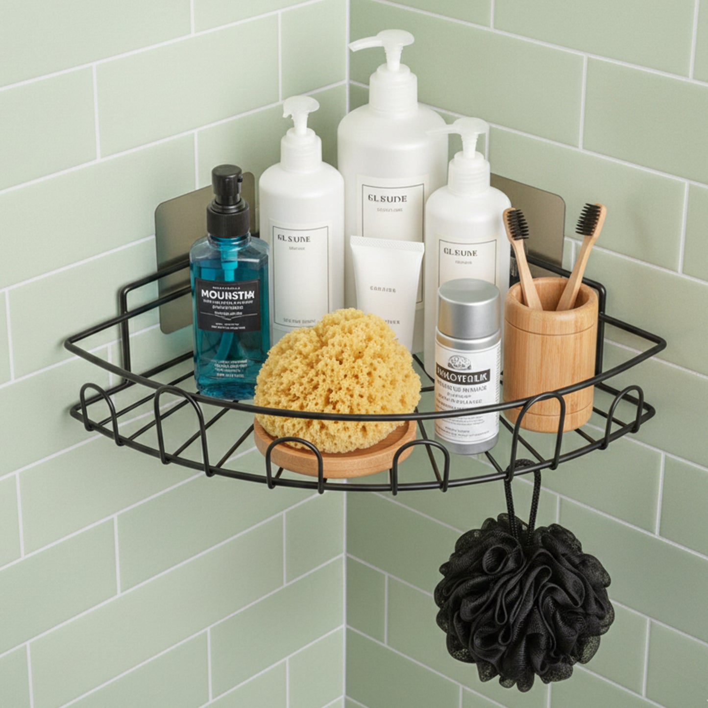 Wall Mounted Corner Shelf Organizer - Adhesive Bathroom & Kitchen Storage Rack (1 Pc) - Great Price - Image 3