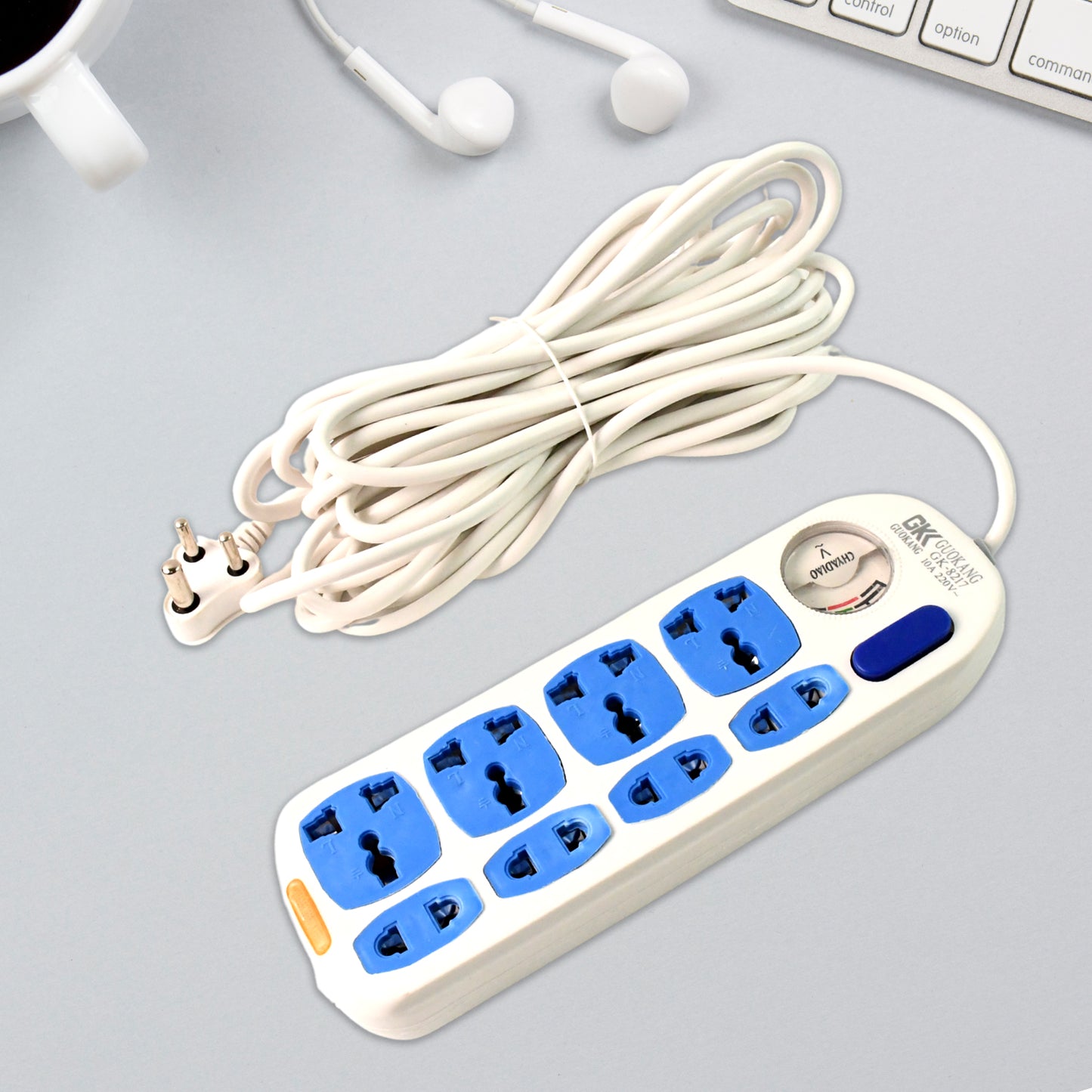 8 Socket Heavy Duty Extension Board with 10 Mtr Cable & Master Switch - Happy Price - Image 5