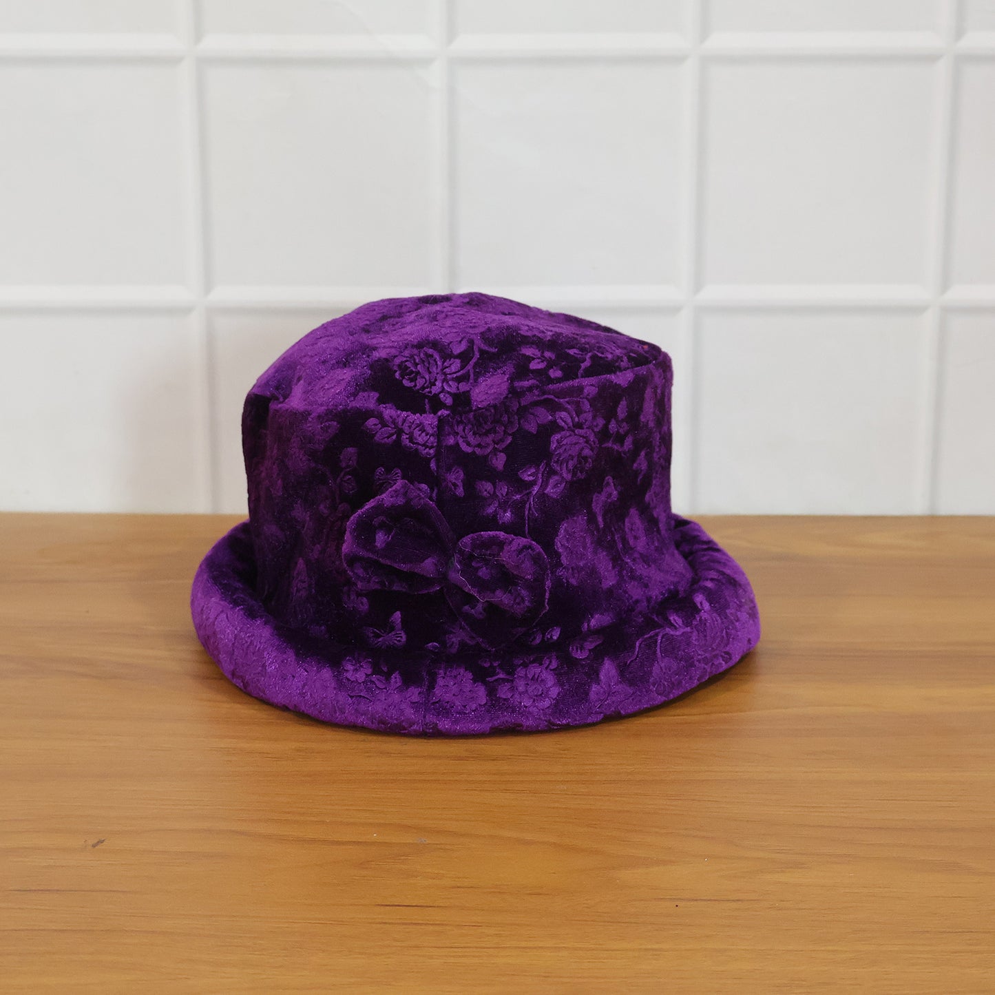 Women's Velvet Floral Bucket Hat (1 Pc) - Stylish Winter Cap - Great Price - Image 7