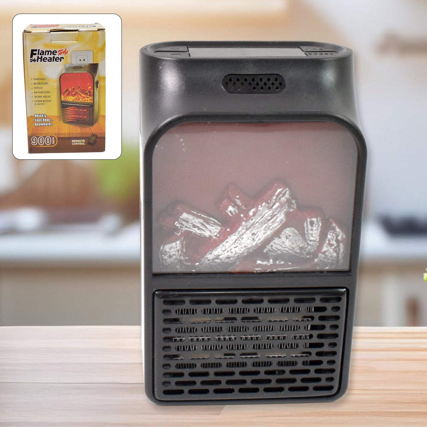 Portable Electric Fireplace Lamp Led Flame Heater (900w 1 Pc) - Happy Price - Image 2