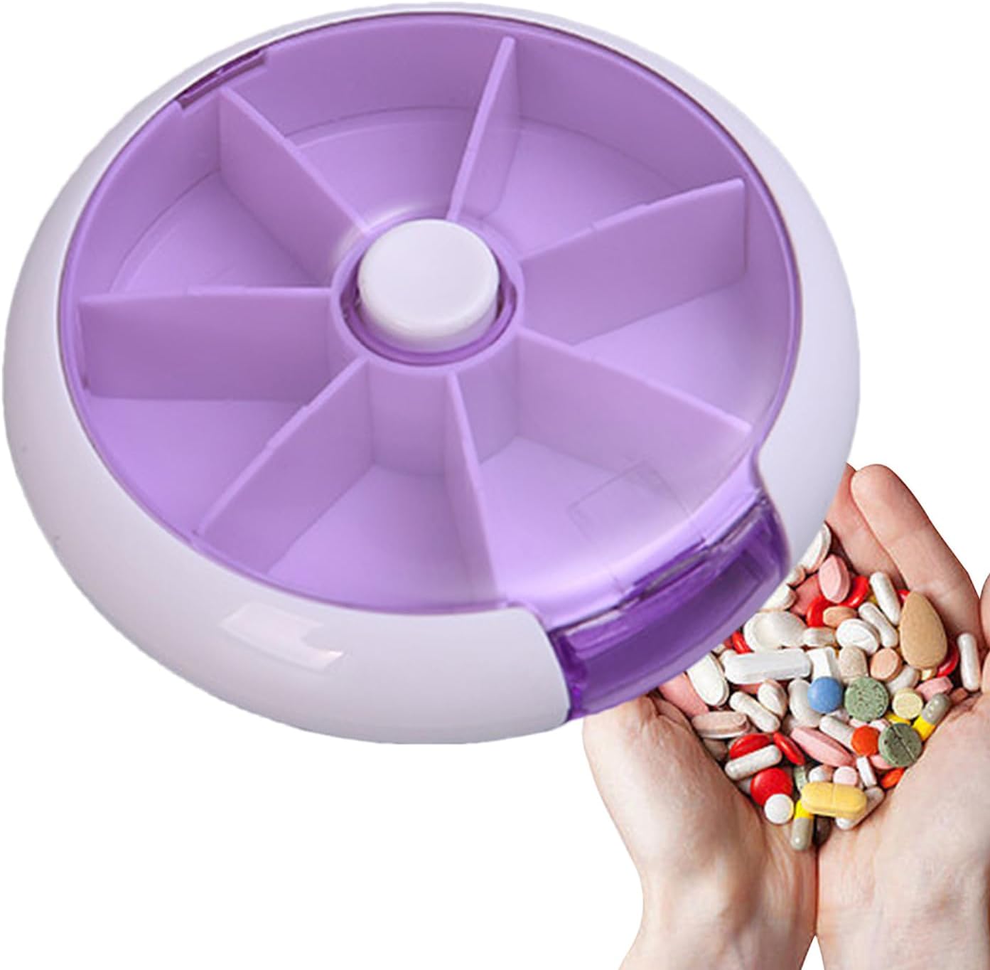 Pill Box Medicine Dispenser 7-day Week Weekly Whee Cute Portable Fruit Style 7 Grid Seal Rotation Pill Organizer Medicine Box (1 Pc) - Happy Price - Image 4