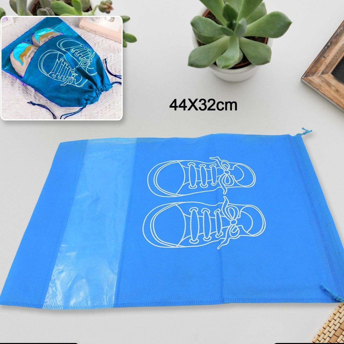 Beach Bag Shoes Storage Bag Closet Organizer Non-woven Travel Portable Bag Waterproof Pocket Clothing Classified Hanging Bag Shoe Bag Luggage Travel Portable Shoe Pouch Non Woven Transparent Window (1 Pc ) - Happy Price - Image 1