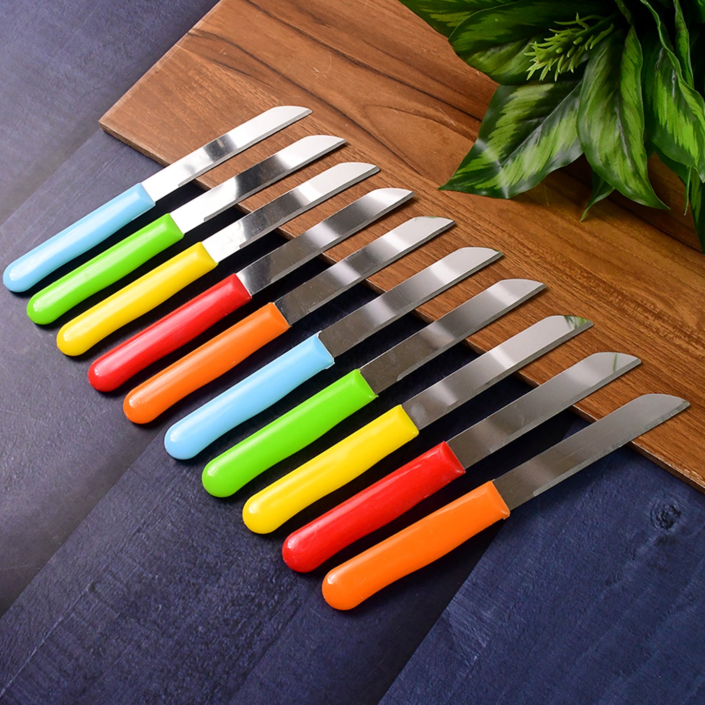 Premium Quality Stainless Steel Handle Plain Knife (10 Pc 1 Set) - Happy Price - Image 3
