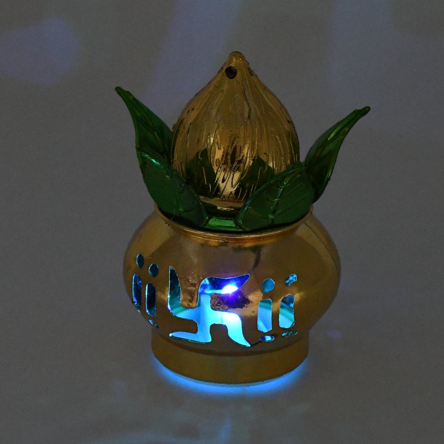Gold Plated Eco Friendly Led Kalash For Pooja Mandir (1 Pc Multicolor Led) - Happy Price - Image 4