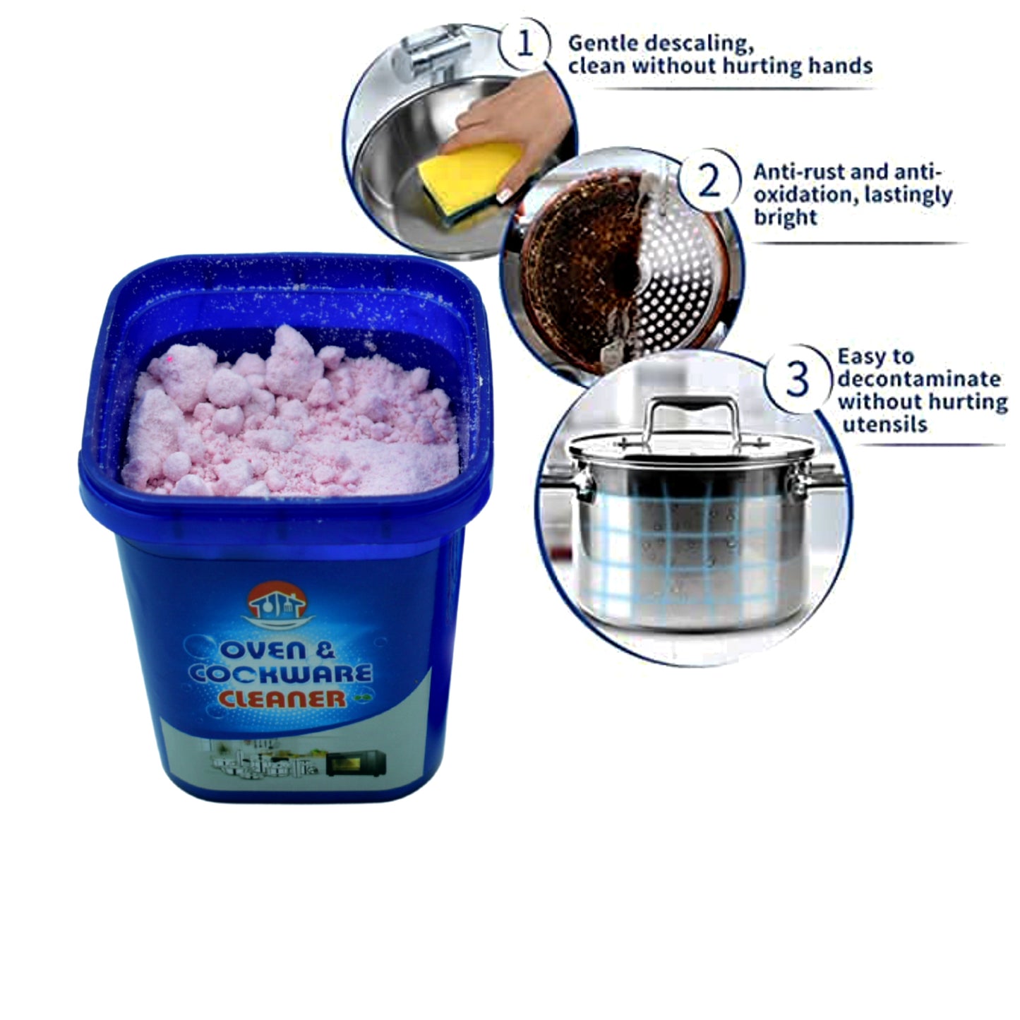 Stainless Steel Cleaner Powder for Cookware & Ovens - Stain & Rust Remover - Happy Price - Image 2