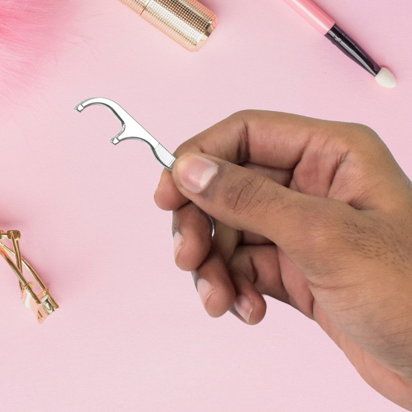 7 In 1 Stainless Steel Toothpick Flossier Set (1 Set With Case) - Happy Price - Image 4