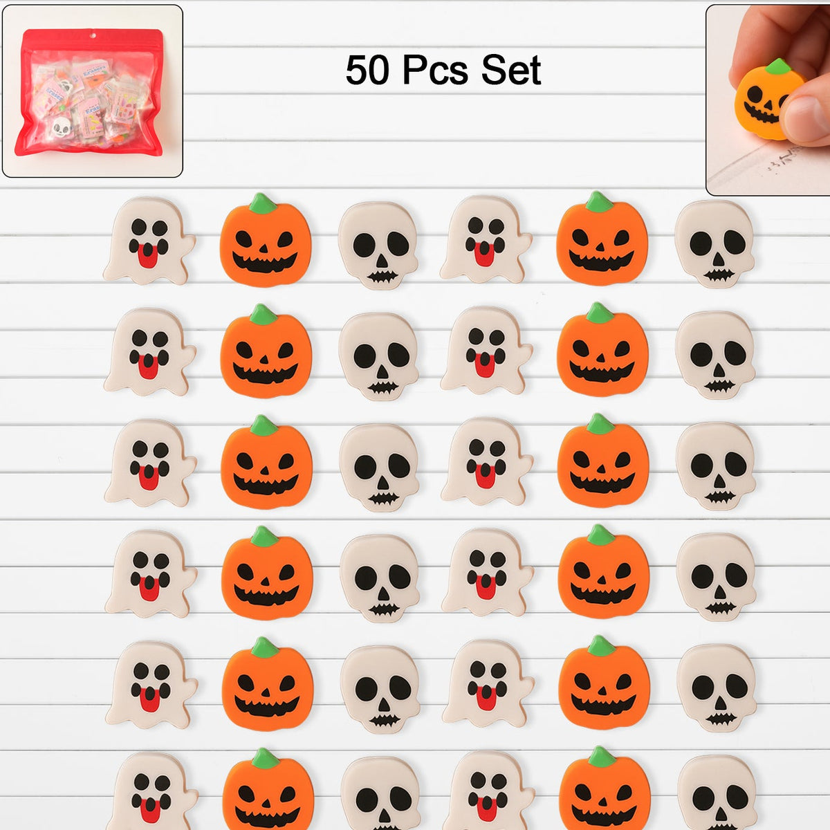 50 Pc Cartoon Shape Erasers - Assorted Colours & Designs - Happy Price - Image 1