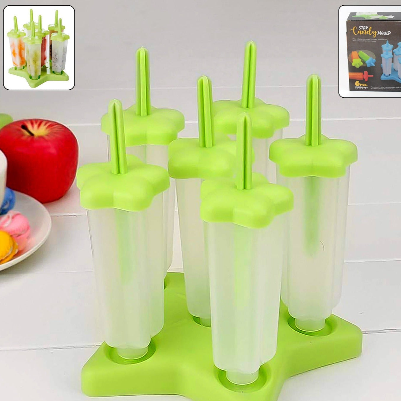 Plastic Ice Cream Molds With Lid (1 Set 6 Pc) - Happy Price - Image 1