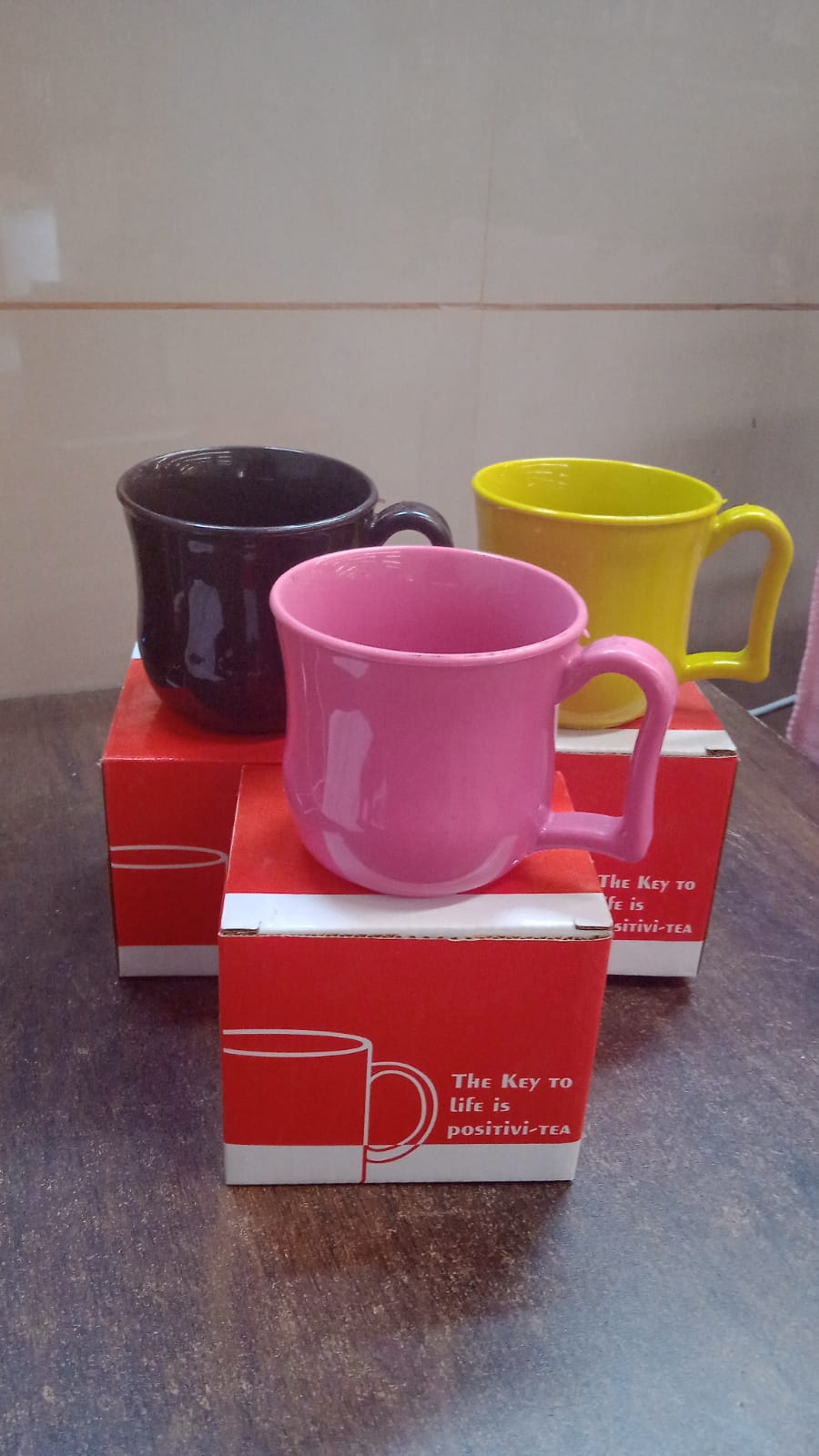 Premium Plastic Coffee Tea Cups Mug With Handle (1 Pc With Color Box Mix Color) - Happy Price - Image 7