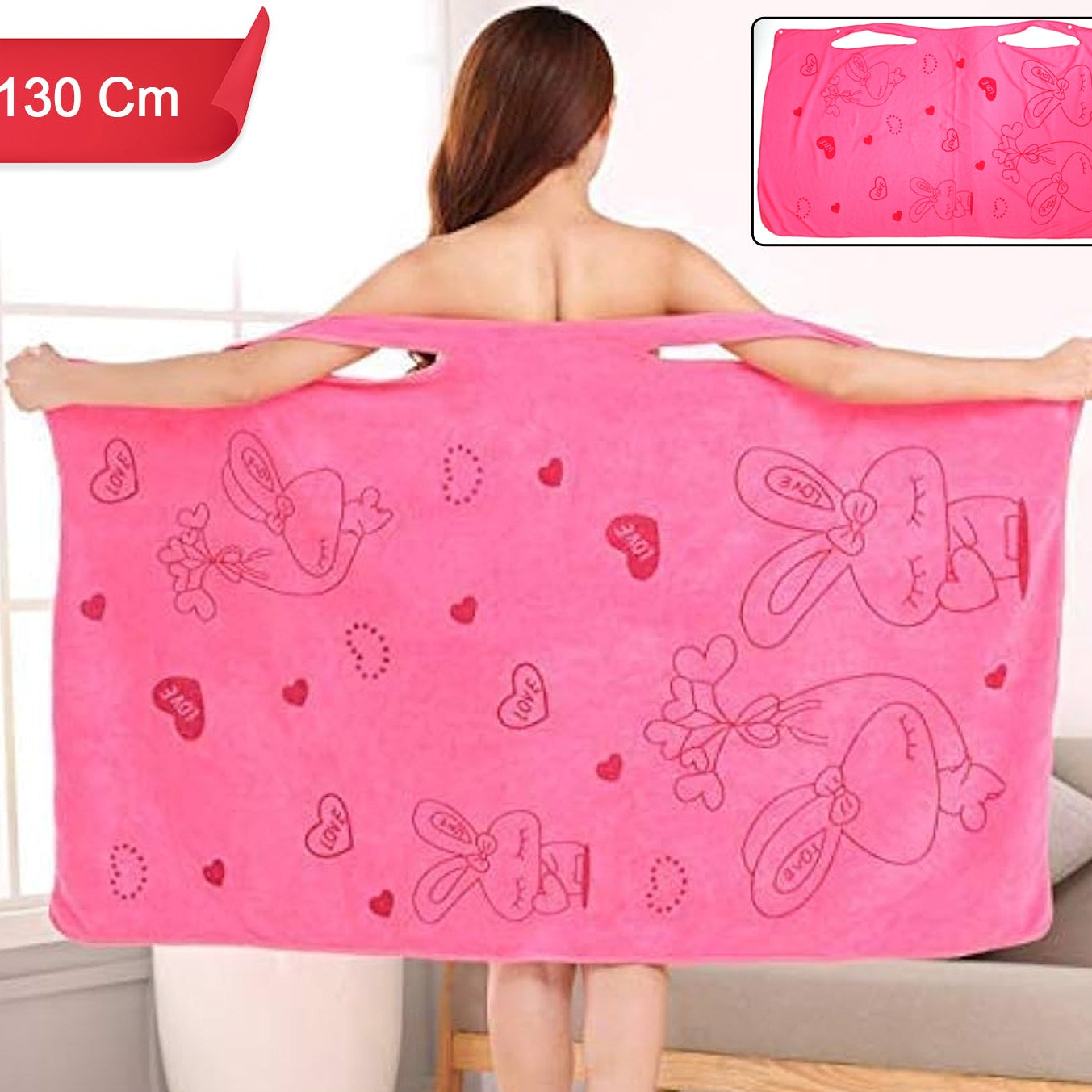 Absorbent Microfiber Bath Towel Wrap with Shoulder Straps (1 Pc) - Happy Price - Image 1