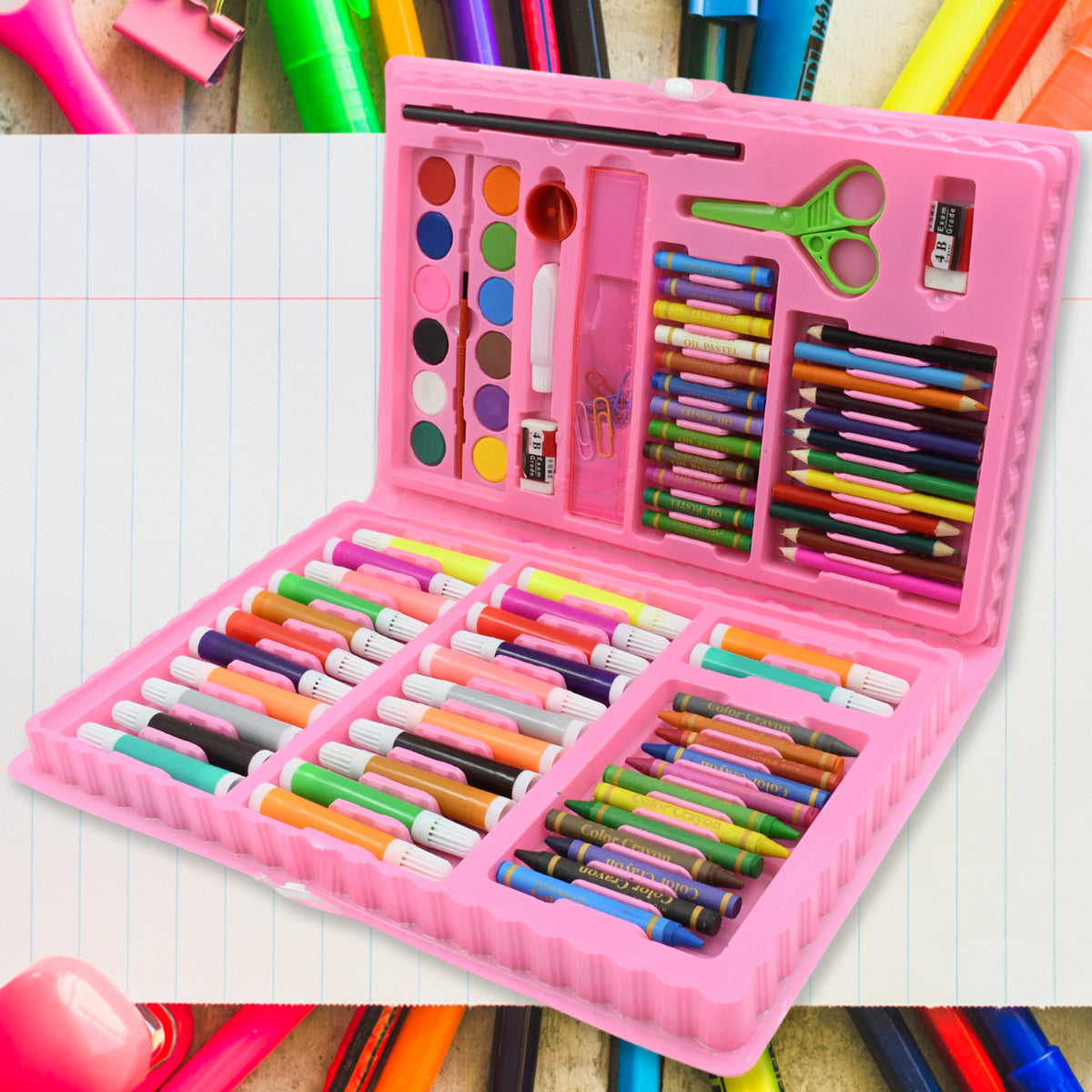 art Set Kids Art Supplies Coloring Case Kit Painting Drawing Sets For Kids Boys Girls Gifts Toys Age 4 Above - Mix Colors Kids Colorful Bag (86 Pcs Set) - Happy Price - Image 3