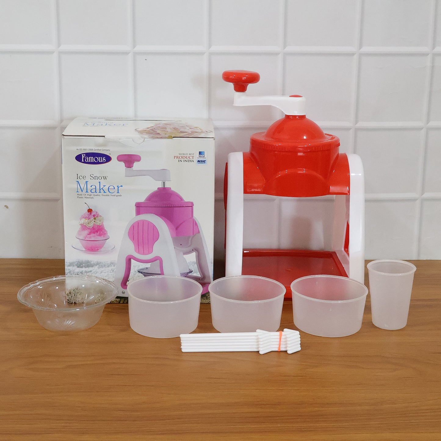 Manual Ice Shaver Machine with Hand Crank - Red Color, 1 Set - Great Price - Image 7
