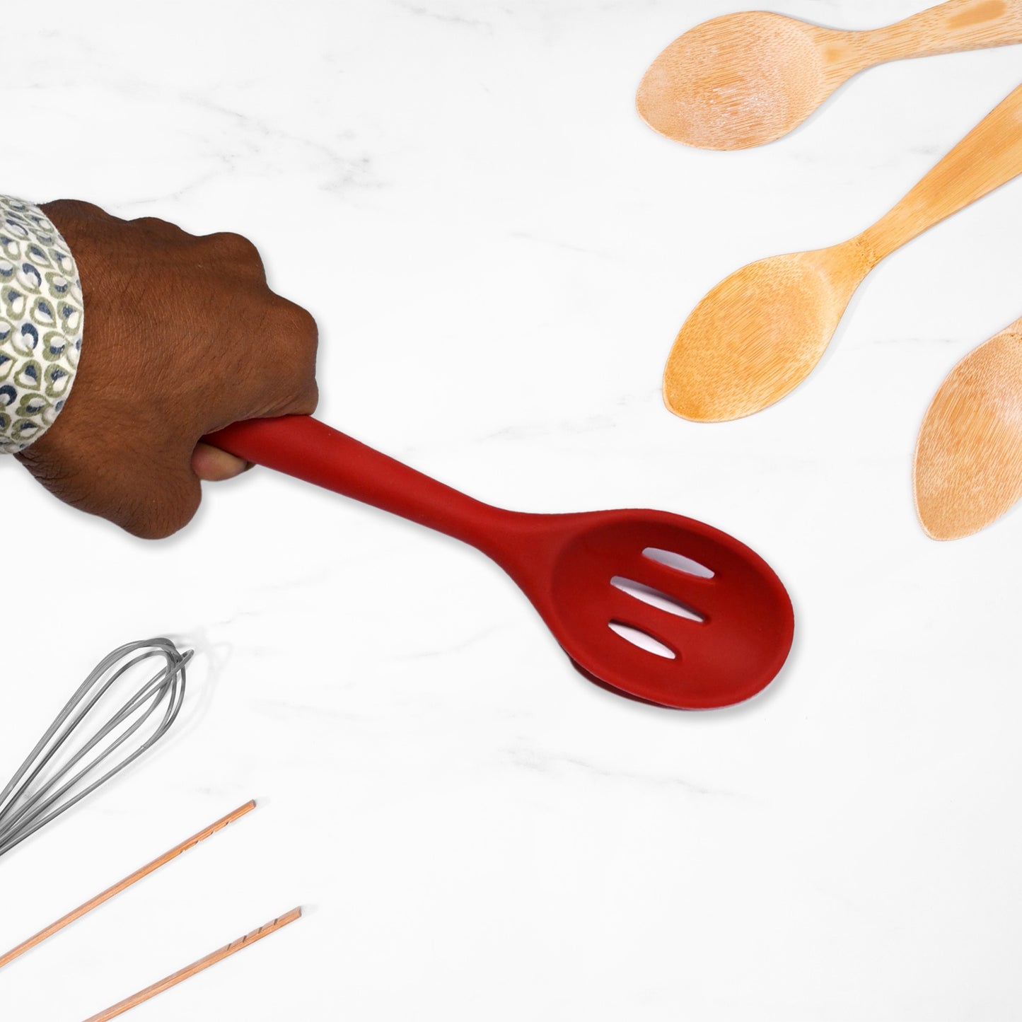 5391 Silicon Non-stick Heat Resistant Kitchen Turner Premium Turner ( 1pc ) - Happy Price - Image 5