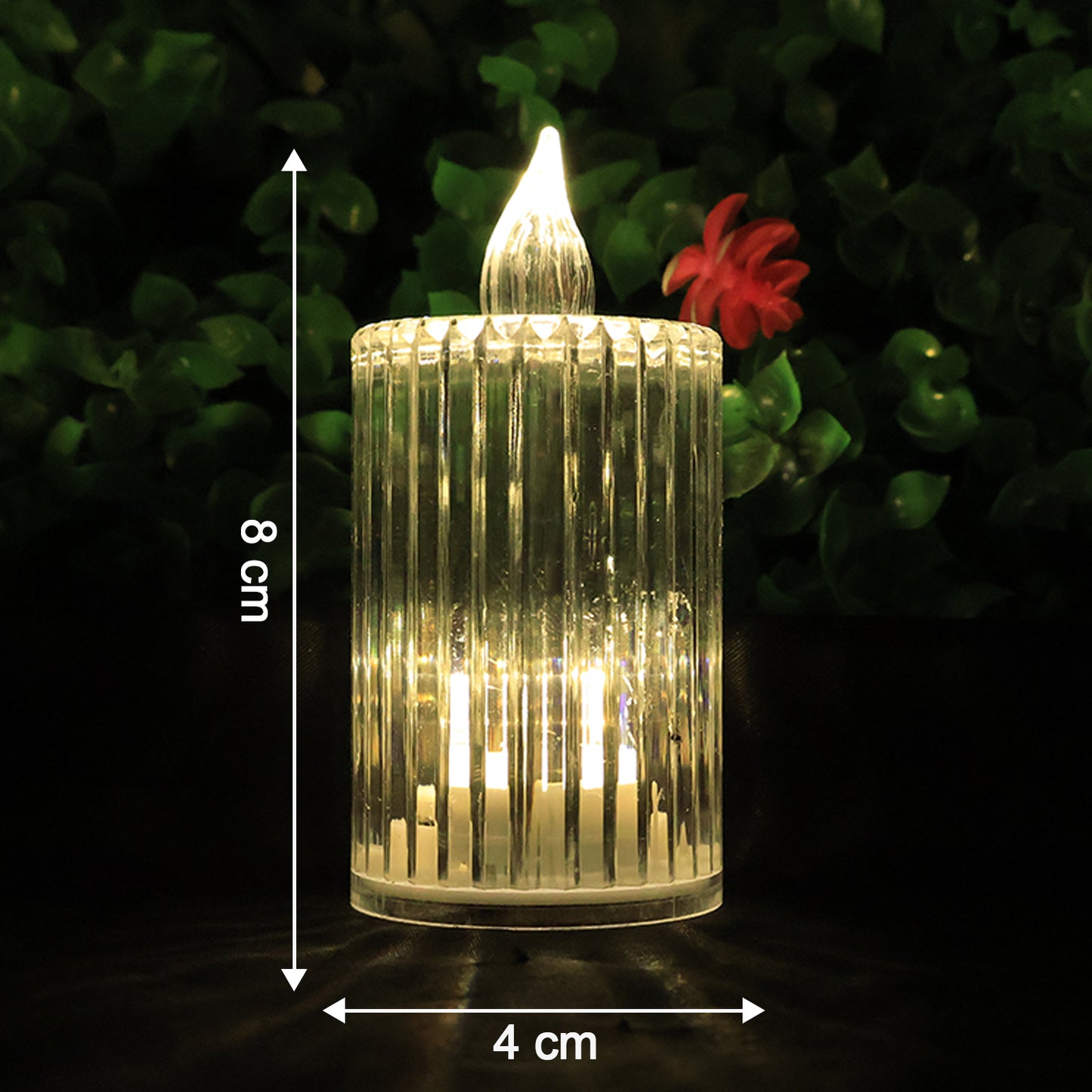 Set of 8 Crystal Effect LED Flameless Candles with Warm Flickering Light - Happy Price - Image 4