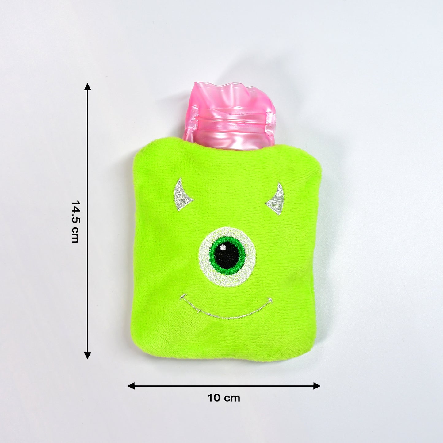 Green One Eye Monster Print Small Hot Water Bag With Cover For Pain Relief Neck Shoulder Pain And Hand Feet Warmer Menstrual Cramps. - Happy Price - Image 4