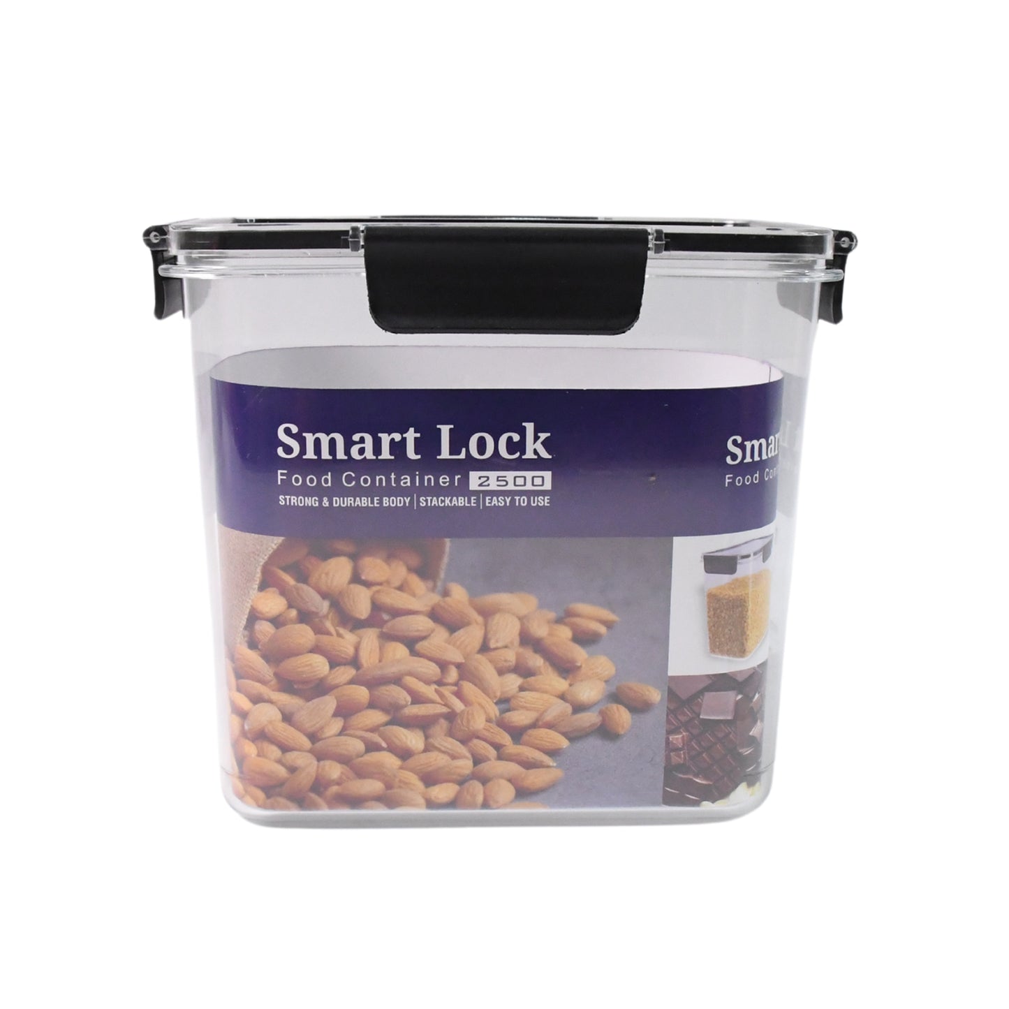 Food Storage Container Airtight Plastic Container With Easy Snap Lids (2500ml 1 Pc) - Happy Price - Image 4