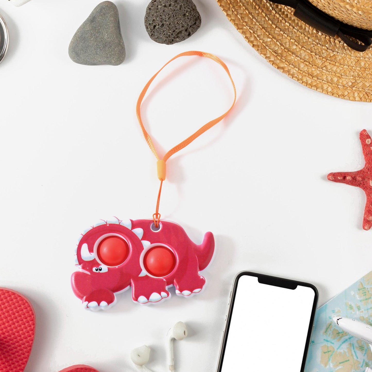 Silicone Push Pop Bubble Fidget Toy Keychain (1 Pc) - Happy Price - Image 6