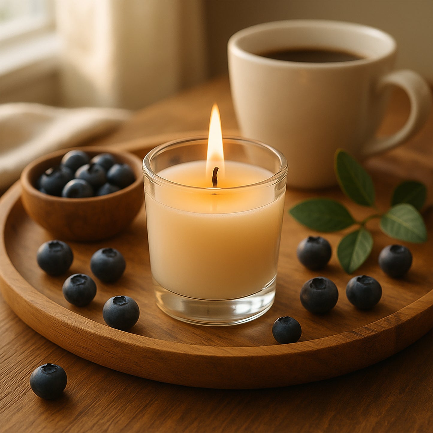 Inlief Blueberry Soy-Blend Votive Candle, 50 Gm (1 Pc) in Clear Glass Jar - Happy Price - Image 6