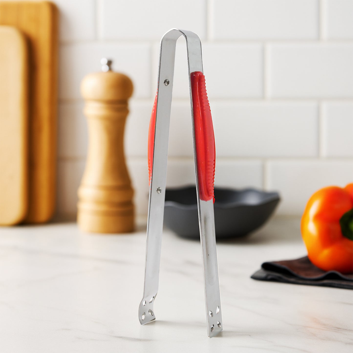 Premium Stainless Steel Kitchen Tongs - 1 Pc Multipurpose Serving & Cooking Tongs - Happy Price - Image 5