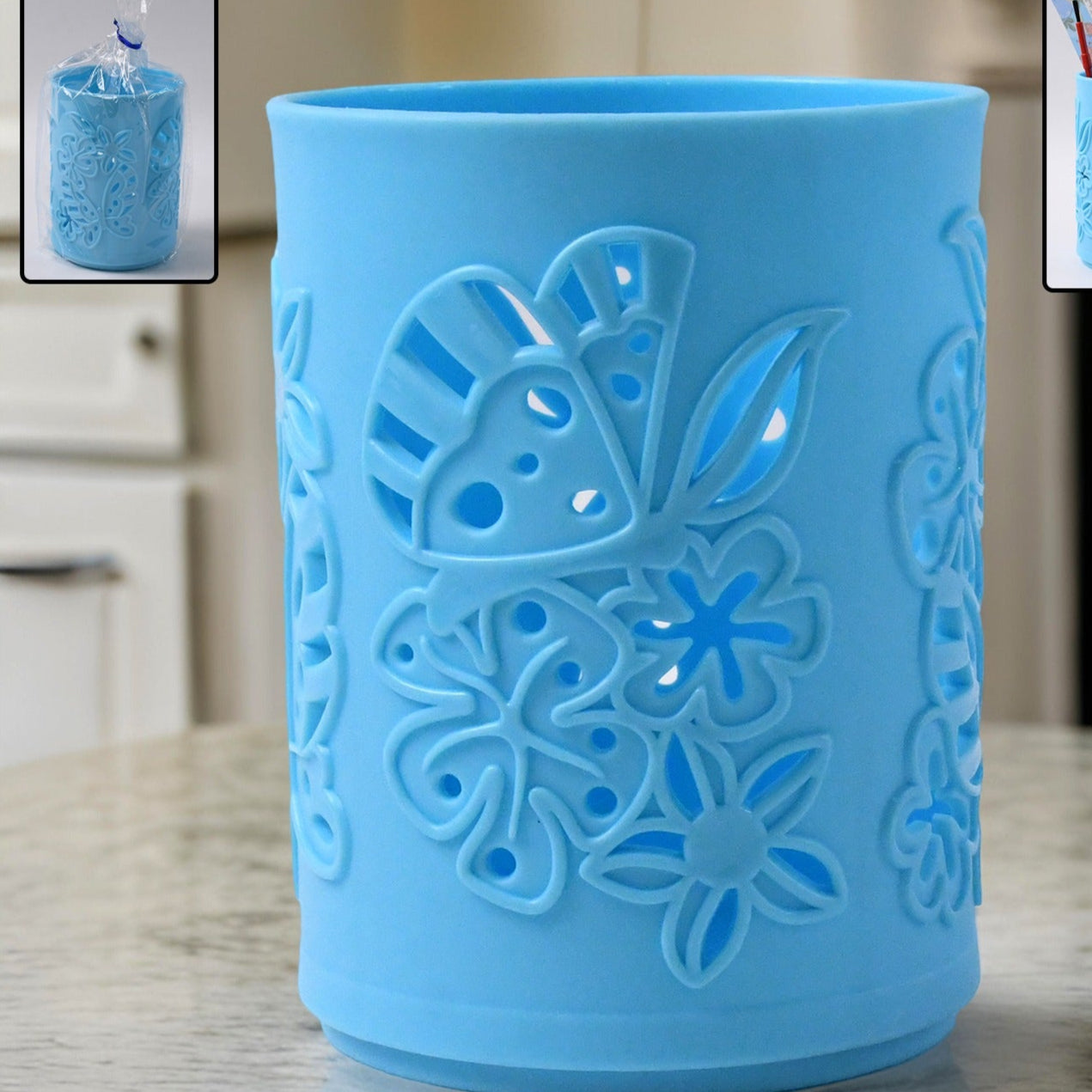 Pen Holder Office Desk Plastic Mesh Pen Stand (1 Pc) - Happy Price - Image 1