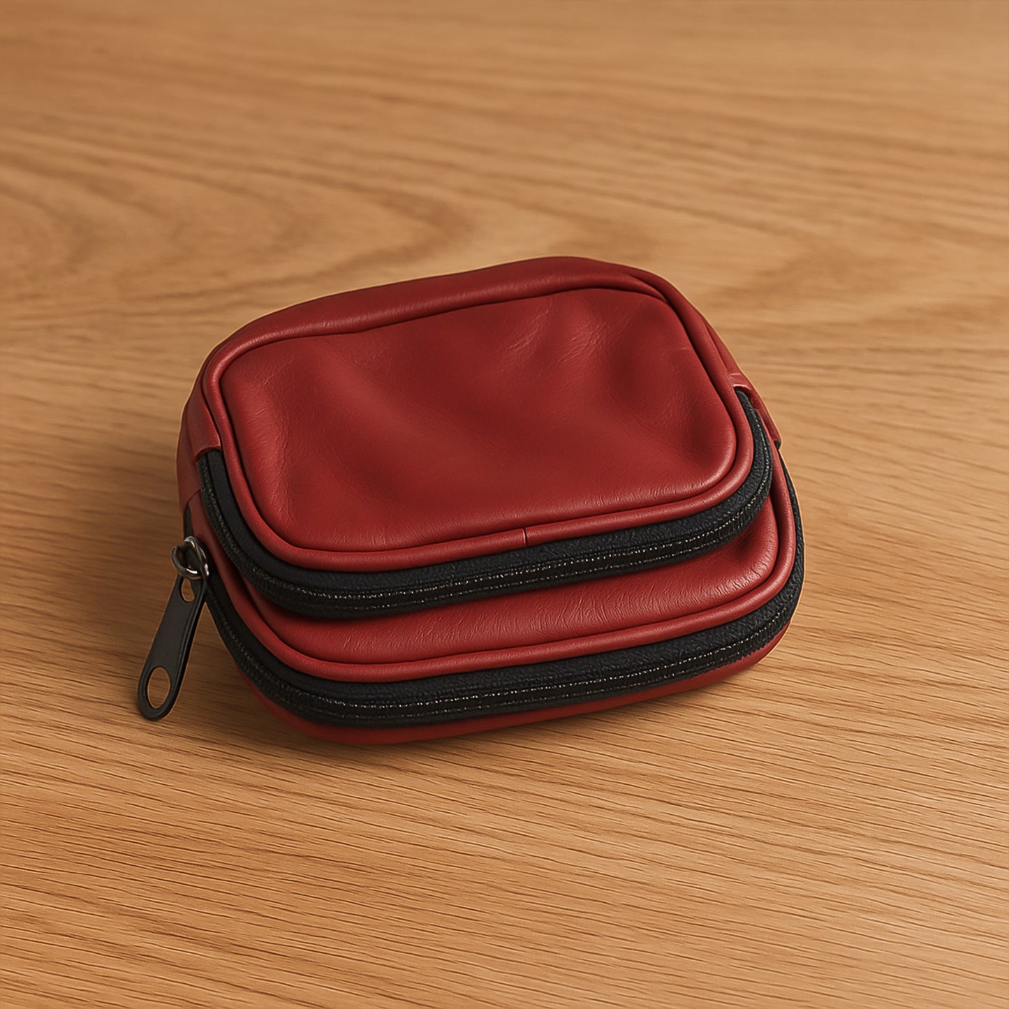 Premium Leather Zippered Card Holder Accessories Case - Happy Price - Image 4