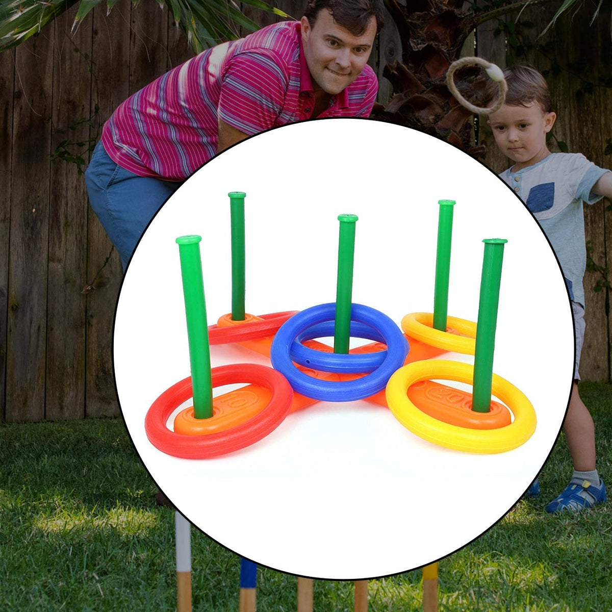 13 Pc Ring Toss Game Widely Used By Childrens And Kids For Playing And Enjoying Purposes And All In All Kinds Of Household And Official Places Etc. - Happy Price - Image 1