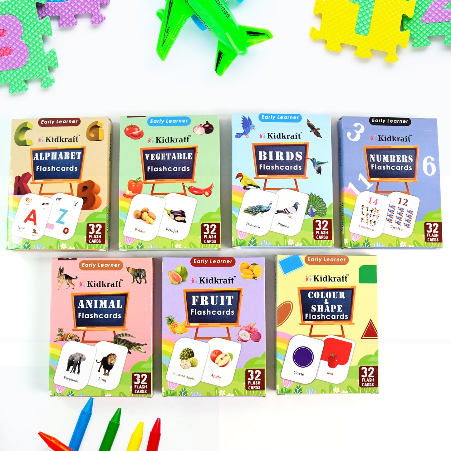 224 Pcs Early Learning Flashcard Combo Set - 7 Topics for Kids - Happy Price - Image 2