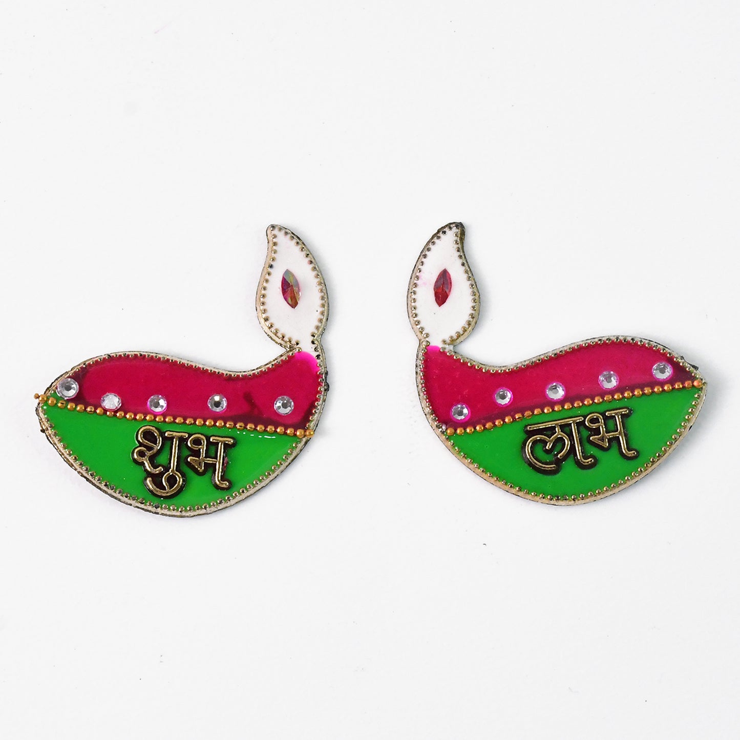 Shubh Labh Diya Wall Hangings - Auspicious Decorative Pair for Home & Festivals - Happy Price - Image 2