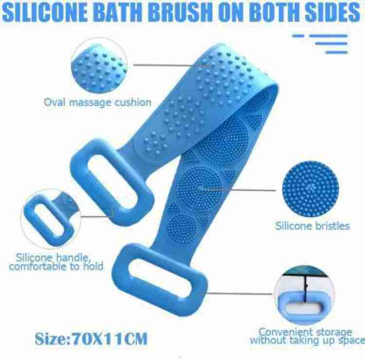 Silicone Body Back Scrubber Double Side Bathing Brush For Skin Deep Cleaning - Happy Price - Image 4