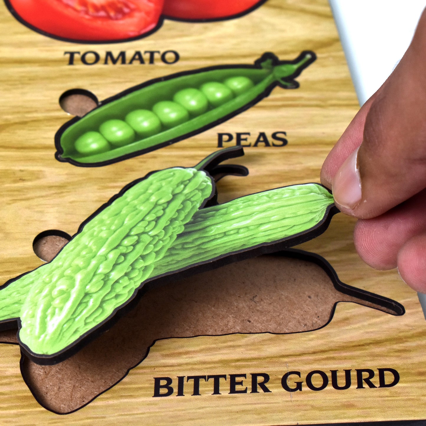 Wooden Vegetable Puzzle Learning Educational Board (1 Set 2820 Cm) - Happy Price - Image 3