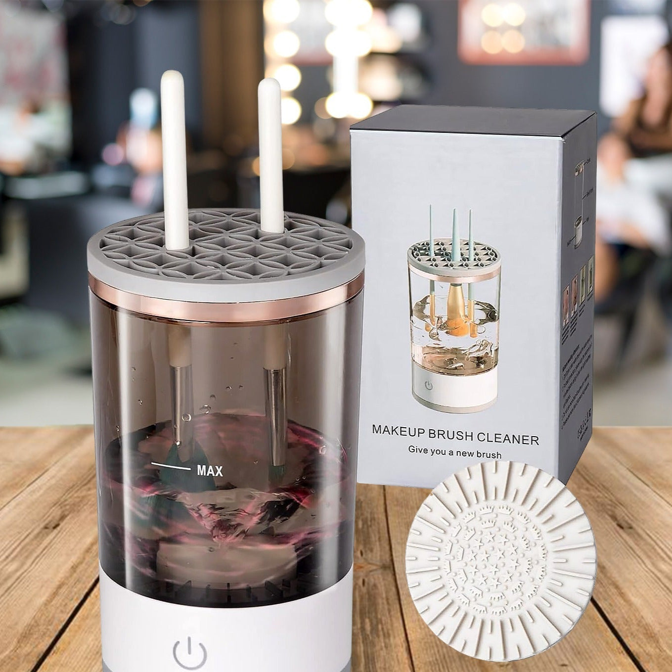 Automatic Makeup Brush Cleaner Fast Electric Brush Cleaner Hand Free Machine Super Clean Brush Washer Brushes Organizer Tool (1 Pc) - Happy Price - Image 1