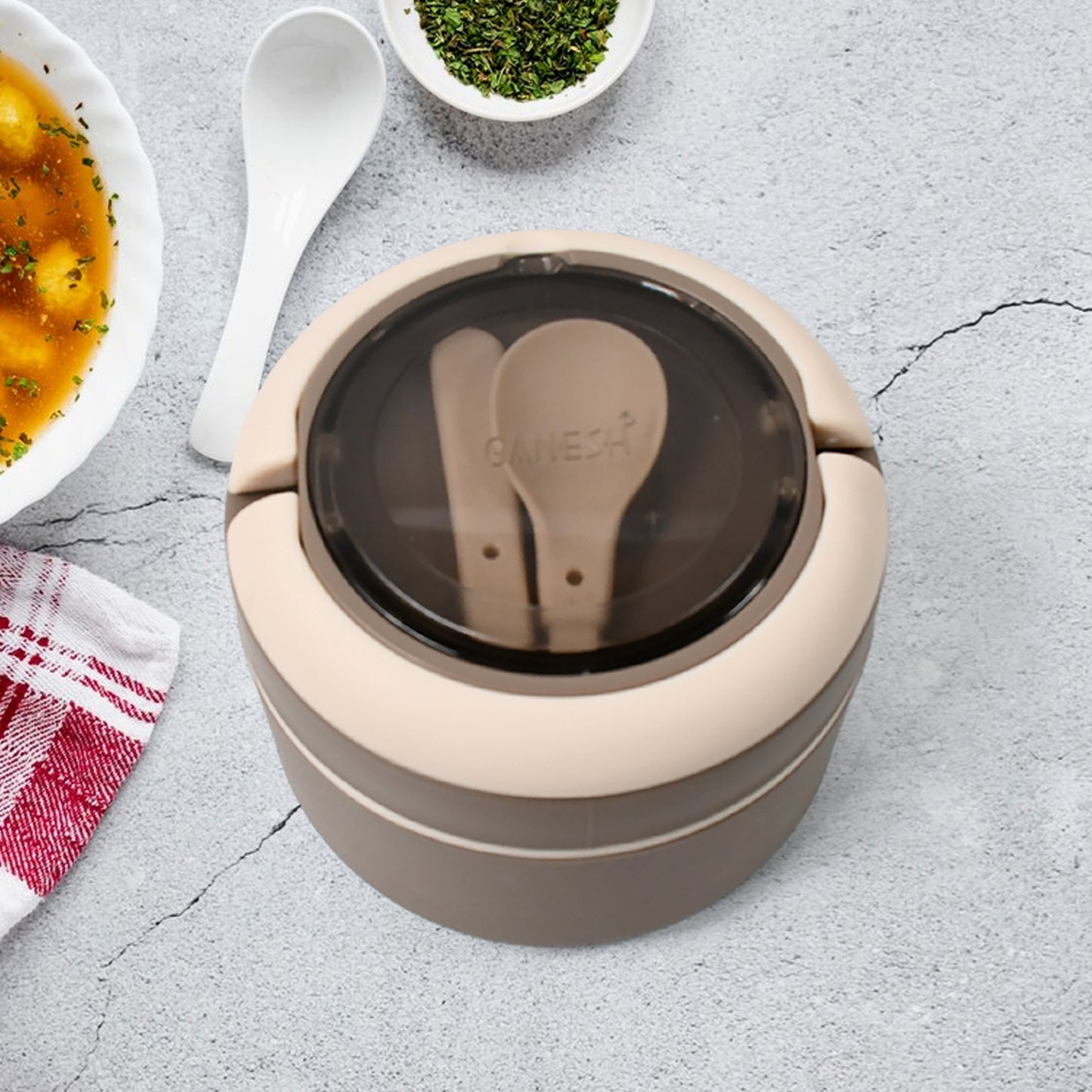 Ganesh Cresta Food Insulated Airtight Leak-proof Lunch Box With Spoon For Office School Picnic (1pc) - Happy Price - Image 6