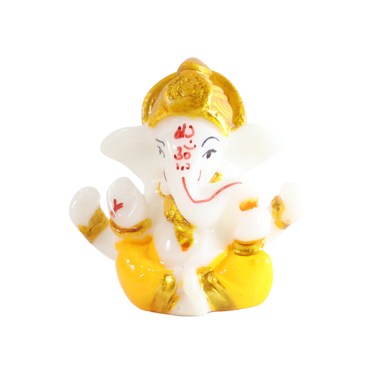 Lord Ganesha Idol - Decorative Ganpati Murti with Golden Crown (1 Pc) - Happy Price - Image 6