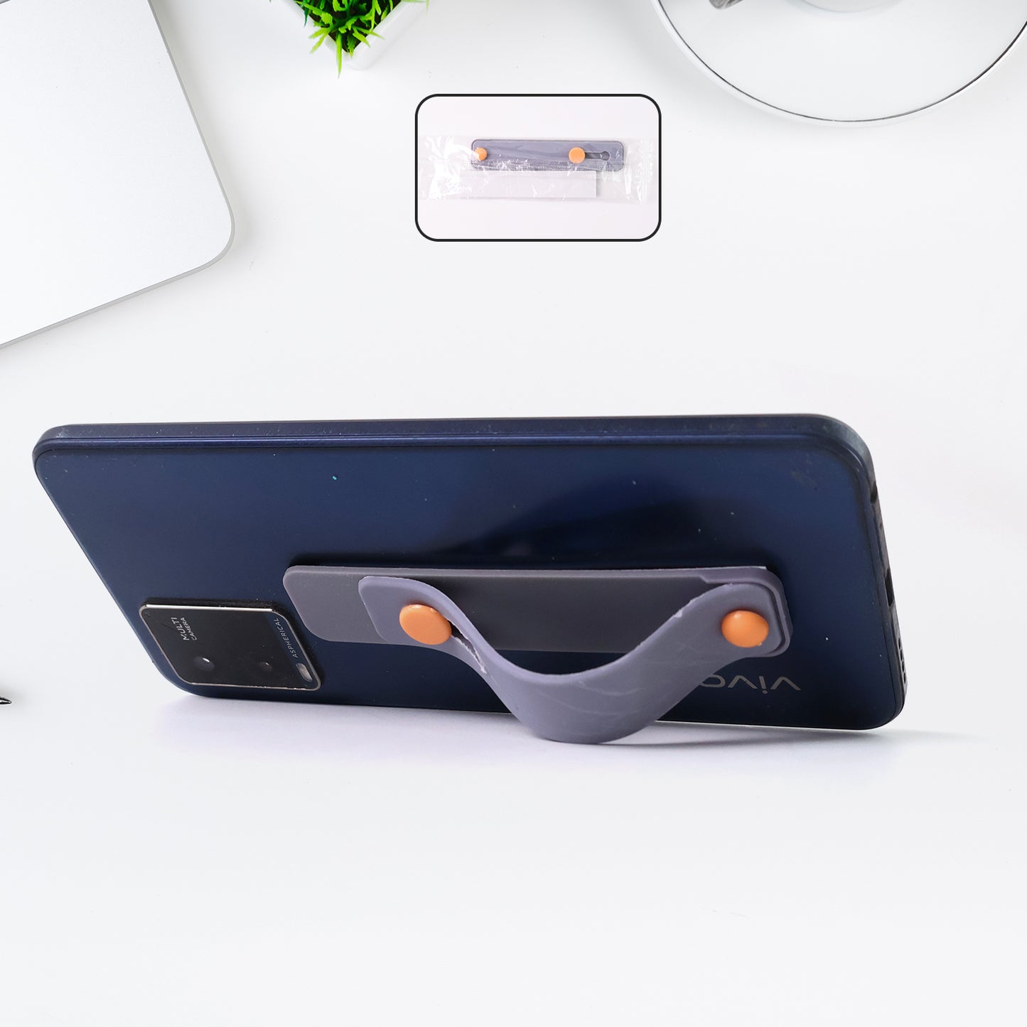 Dark Grey Phone Loop Finger Holder Phone Grip Straps Silicone Phone Finger Strap (1 Pc) - Happy Price - Image 6