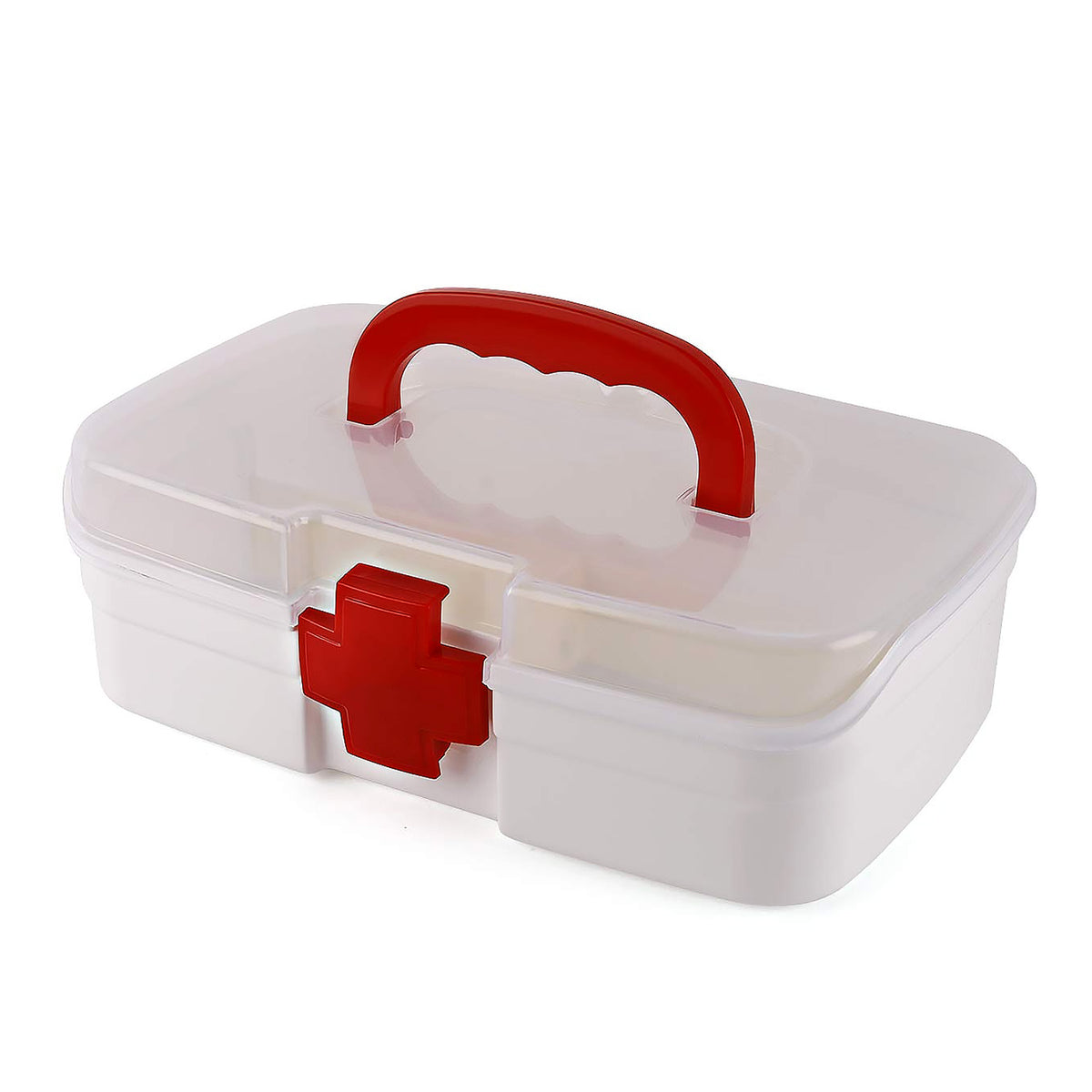 3 Compartment Medical Box 1 Piece Indoor Outdoor Medical Utility Medicine Storage Box Detachable Tray Medical Box Multi Purpose Regular Medicine First Aid Box With Handle Transparent Lid Color Box - Happy Price - Image 4