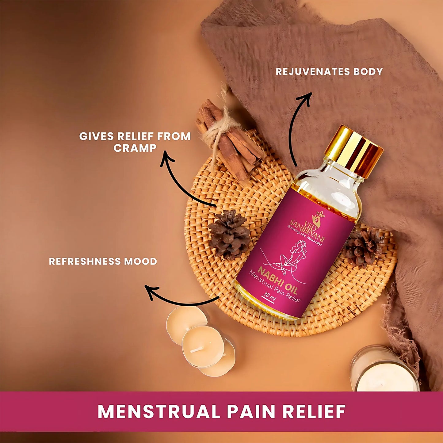 Ved Sanjeevani Nabhi Oil For Menstrual Pain Relief (30ml 1 Pc) - Happy Price - Image 4