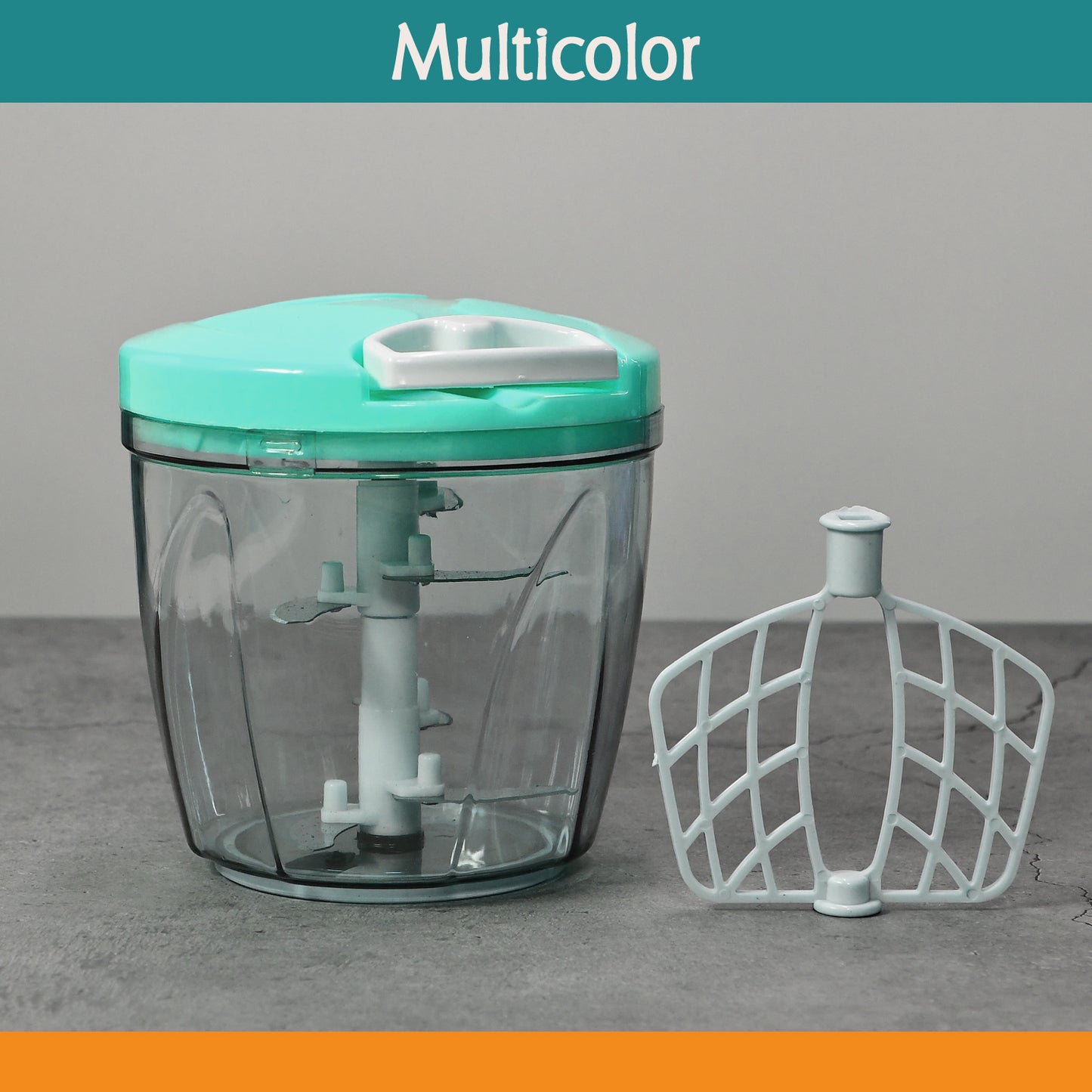 6 Blade 2in1 Manual Food Chopper Compact Powerful Hand Held Vegetable Chopper (1000ml) - Happy Price - Image 6