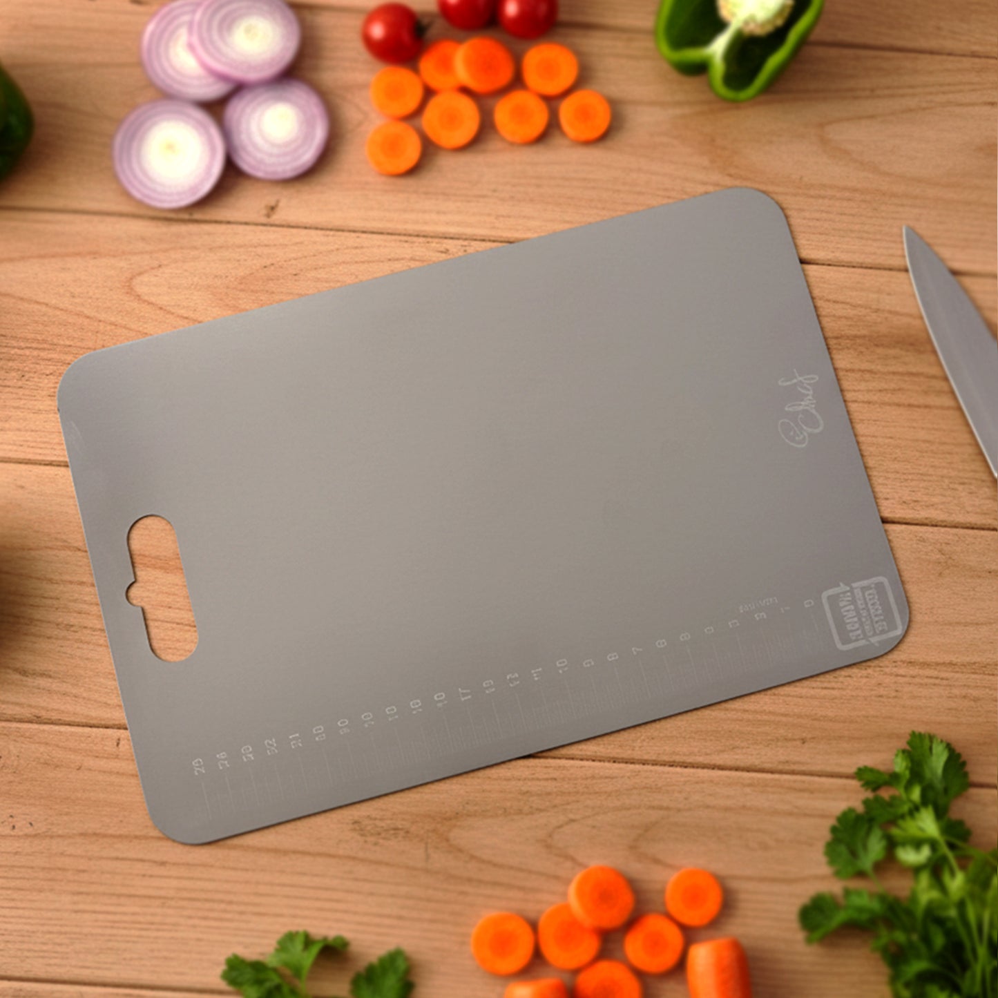 Large Stainless Steel Chopping Board for Kitchen - 31 x 20.5 cm, 1 Pc - Happy Price - Image 3