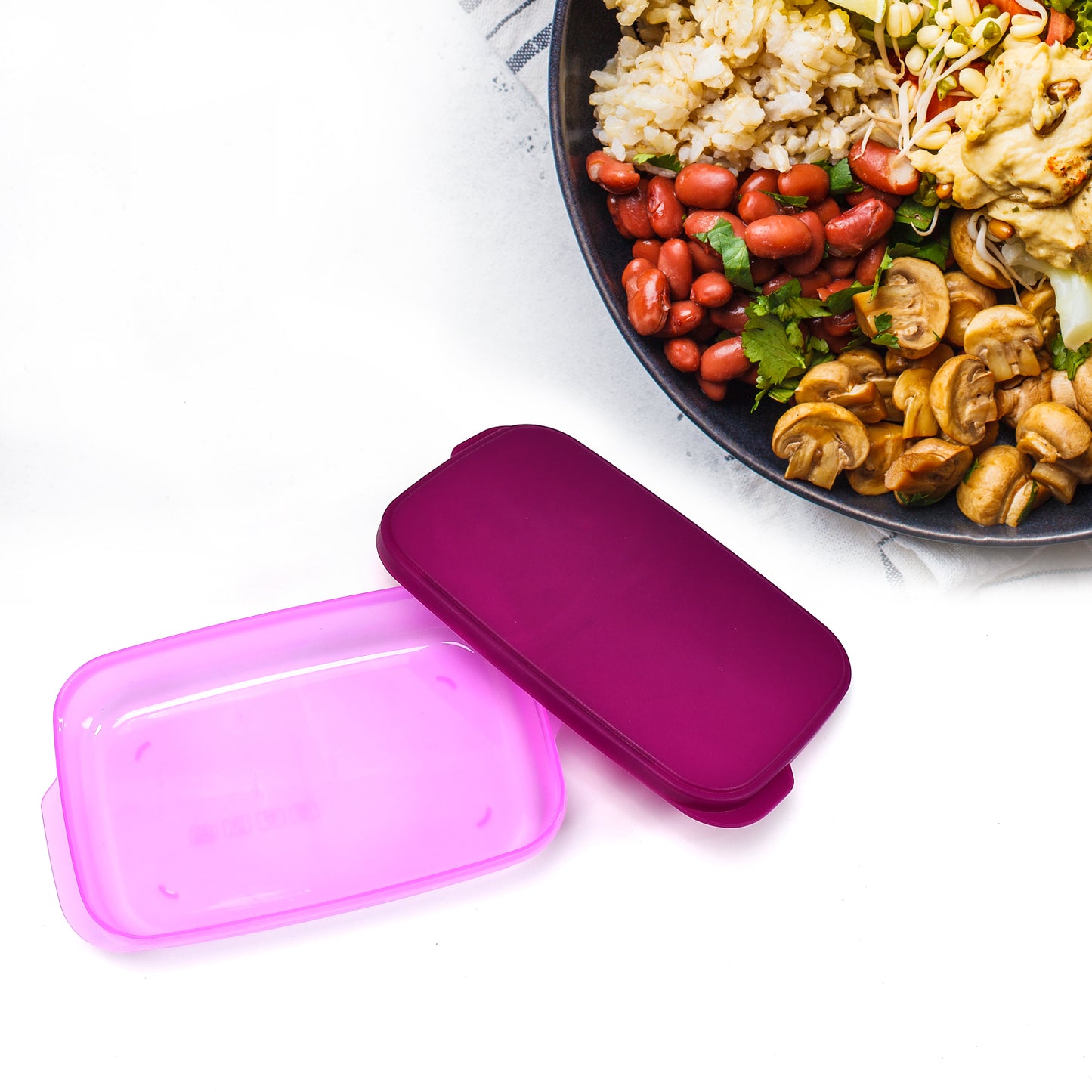 Unbreakable Divine Leak Proof Plastic Lunch Box Food Grade Plastic Bpa-free 2 Containers With Spoon - Happy Price - Image 6