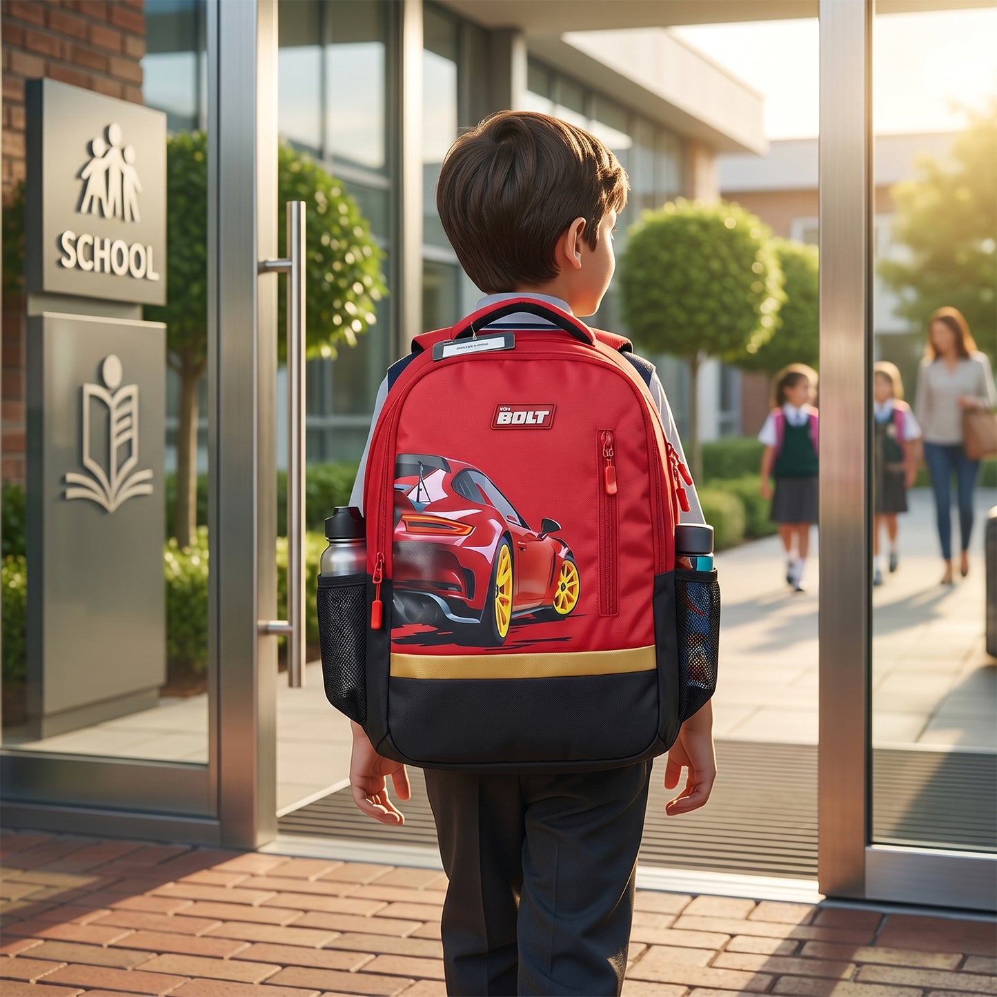 19-inch Kids School Backpack with Car Graphic - Durable & Spacious - Great Price - Image 6