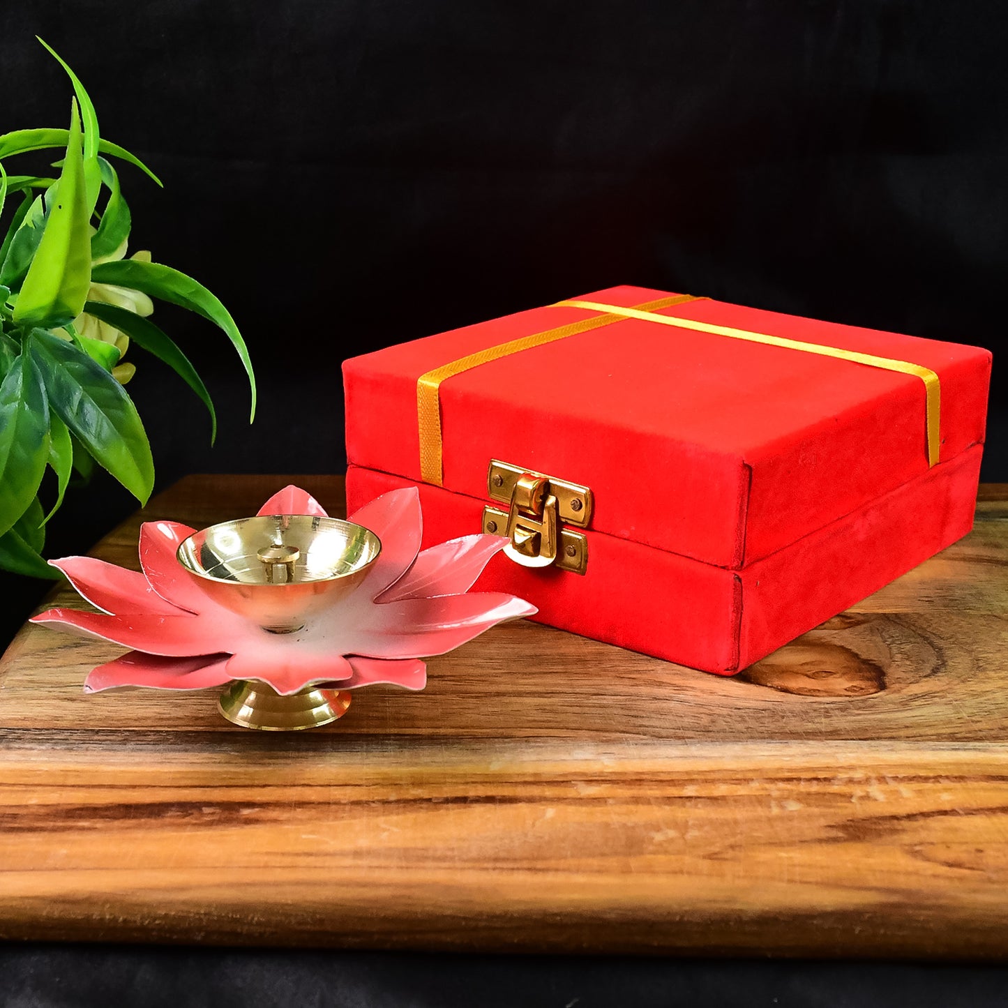 Lotus Brass Oil Diya - 1 Pc, Decorative Pooja Lamp - Happy Price - Image 6