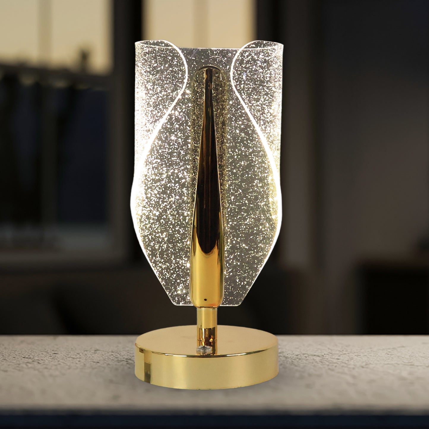 Crystal Table Lamp with USB Charging - Decorative LED Bedside Light - Happy Price - Image 4