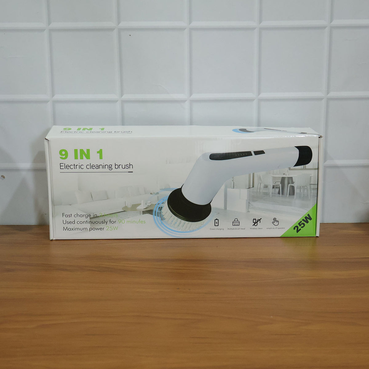 9-in-1 Electric Spin Scrubber with Extendable Handle for Home Cleaning - Happy Price - Image 5