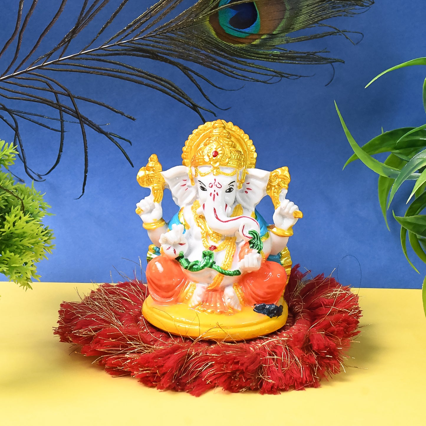 Lord Ganesha Idol Ganpati Statue Ganpatii Bappa Showpiece For Gifts (1 Pc) - Happy Price - Image 3