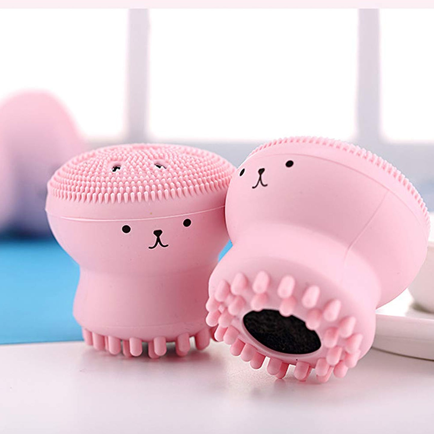 Facial Cleansing Brushes Cute Octopus Shape Silicone Face Scrubber Massager Skincare Tool (1pc) - Happy Price - Image 3