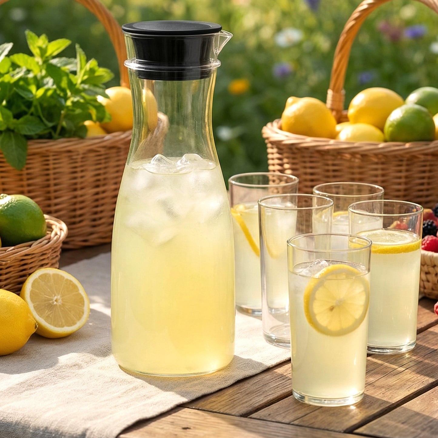Plastic Water Jug and Glass Set - 1000ml Jug, 6 x 300ml Glasses - Great Price - Image 6