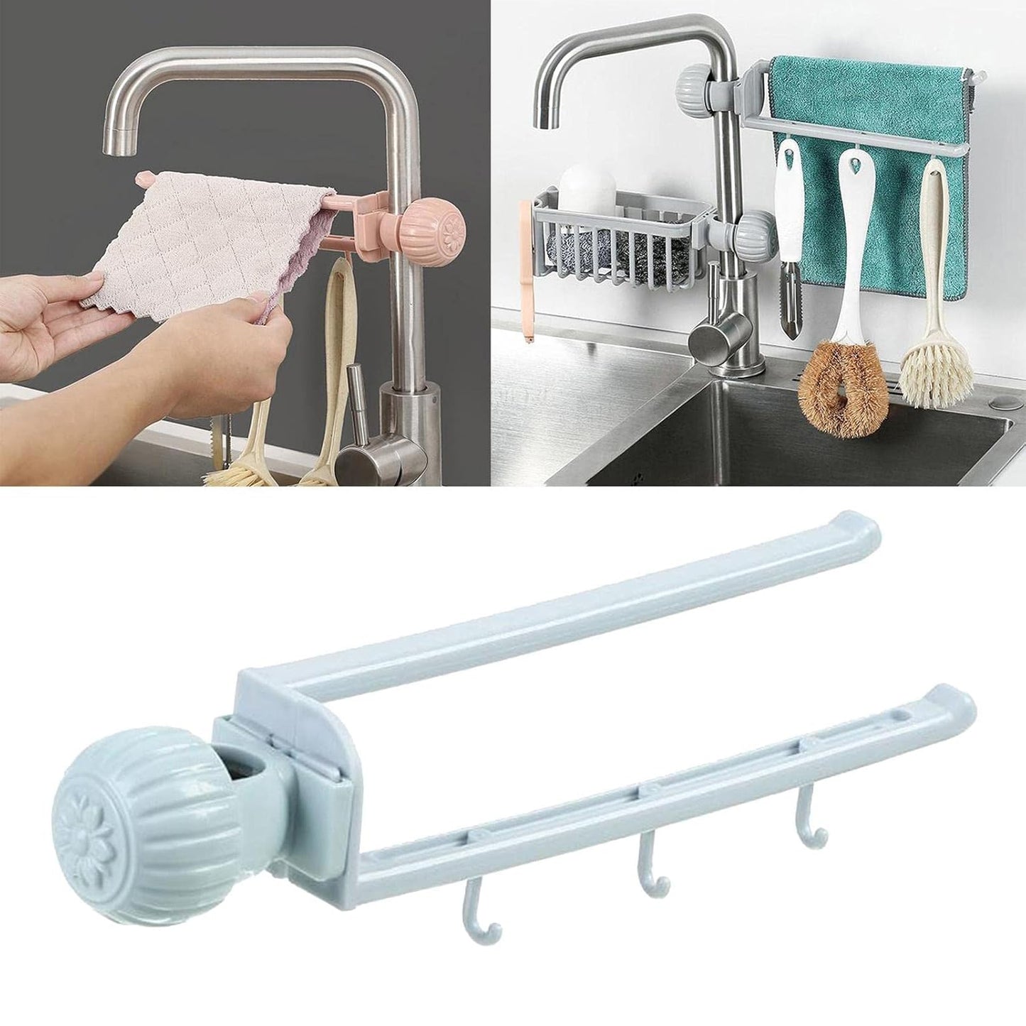 Sink Faucet Holder for Towels & Cleaning Tools - 1 Pc - Happy Price - Image 2
