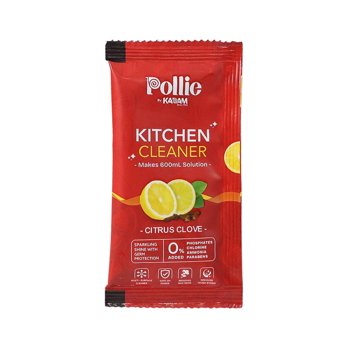 Pollic Kadam Concentrated Kitchen Cleaner Sachet - Makes 600ml Citrus Clove Solution - Happy Price - Image 2